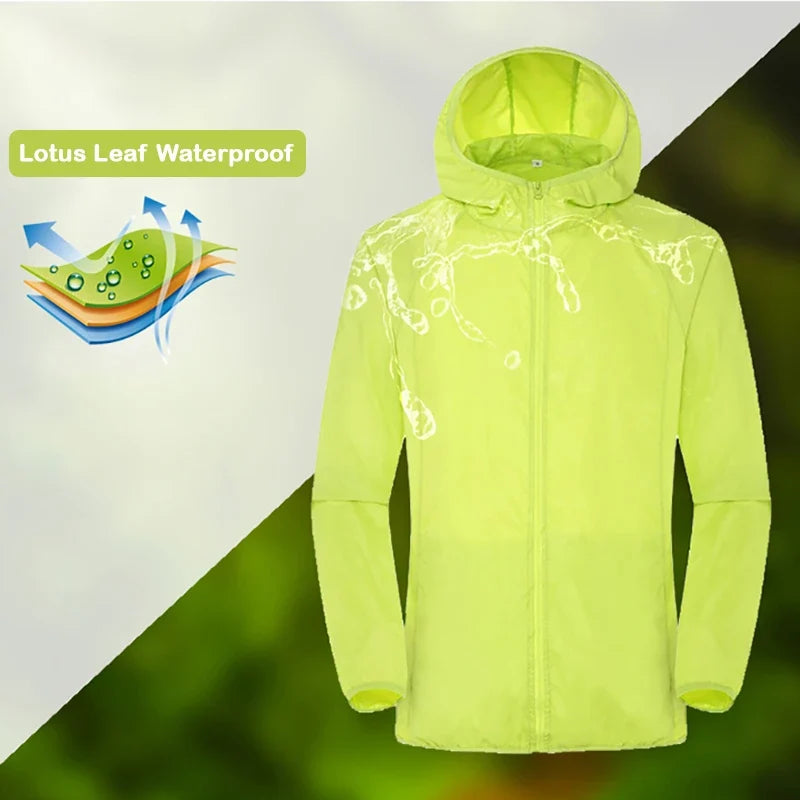 Veste légère à capuche unisexe respirante déperlante protection solaire