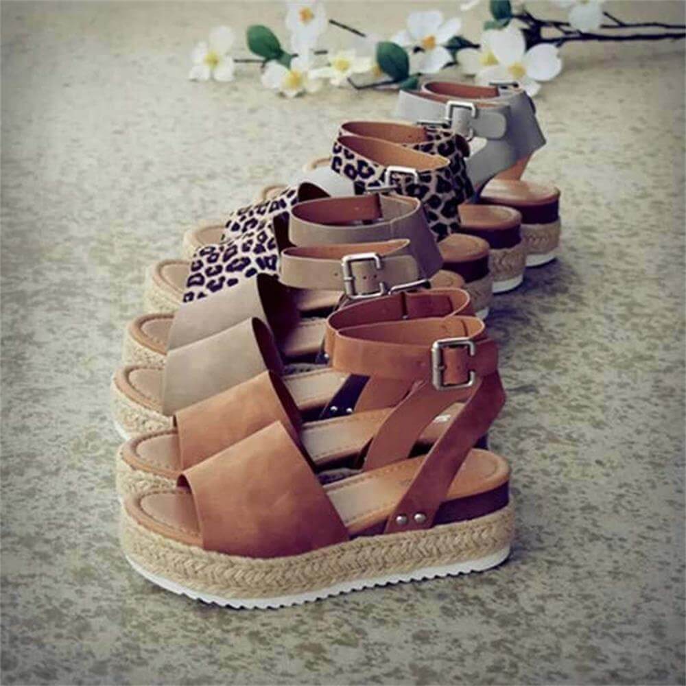 Sandales compensées à plateforme pour femme – Style espadrille moderne et confortable