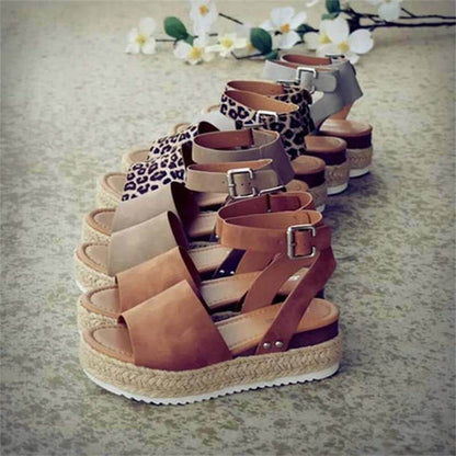 Sandales compensées à plateforme pour femme – Style espadrille moderne et confortable