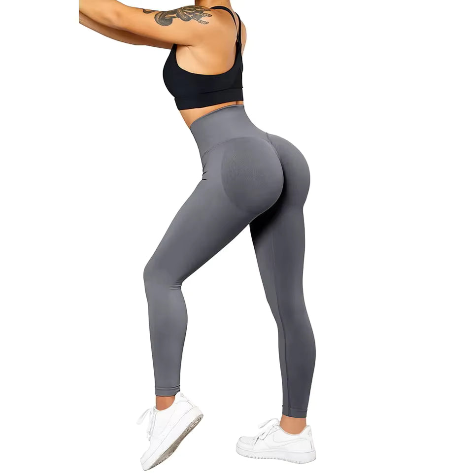 Legging push-up seamless taille haute femme, effet galbant, idéal fitness et yoga