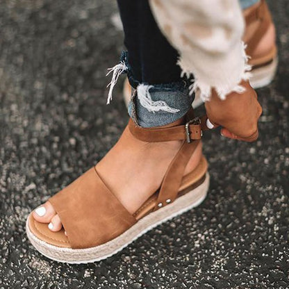 Sandales compensées à plateforme pour femme – Style espadrille moderne et confortable