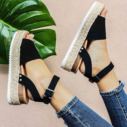 Sandales compensées à plateforme pour femme – Style espadrille moderne et confortable