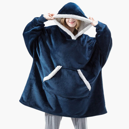 Damska bluza z kapturem w kratę – sweter casual i idealny koc na dom