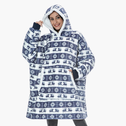 Damska bluza z kapturem w kratę – sweter casual i idealny koc na dom
