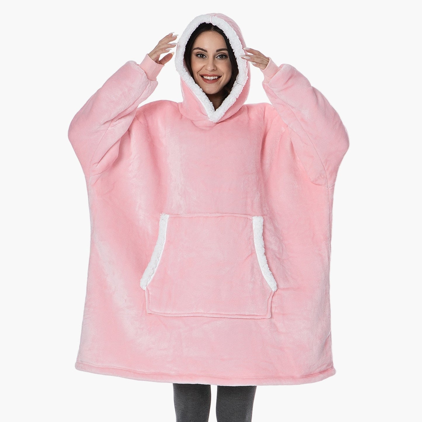 Damska bluza z kapturem w kratę – sweter casual i idealny koc na dom