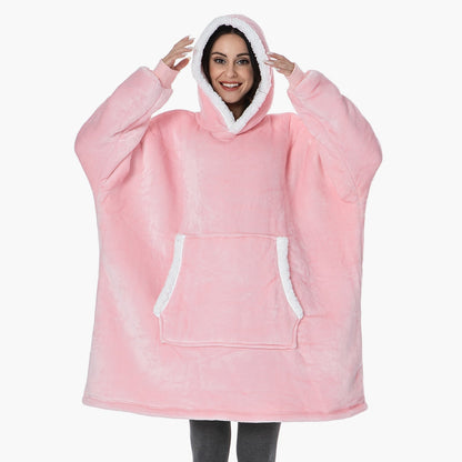 Damska bluza z kapturem w kratę – sweter casual i idealny koc na dom