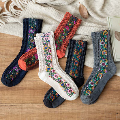 LuxeSock - Fugtabsorberende Blomsterstrømper