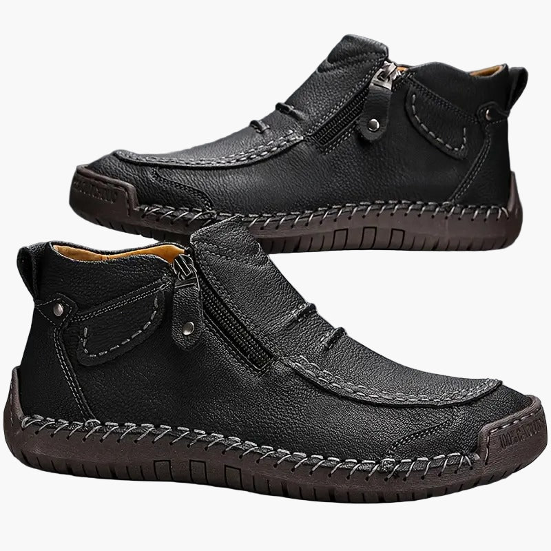 Chaussures homme montantes décontractées à fermeture éclair – Style urbain polyvalent