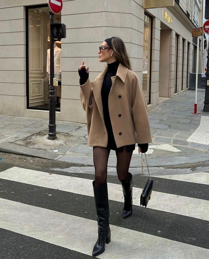 Abrigo oversize para mujer estilo urbano chic – Ideal para salidas elegantes y cotidianas