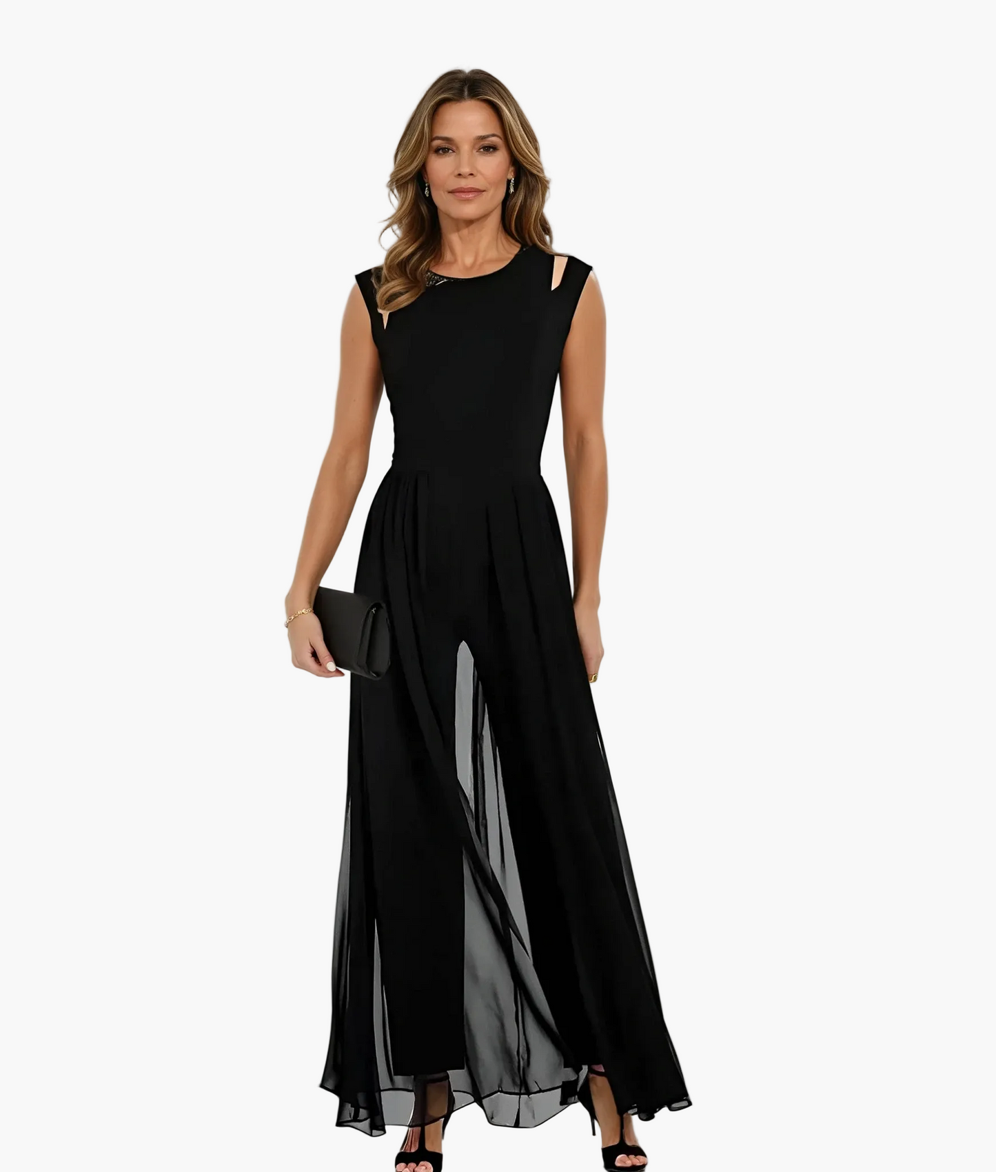 Robe longue élégante pour femme, style soirée moderne et polyvalente