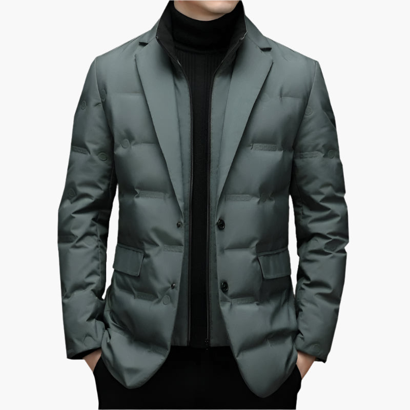 Elegant vadderad blazer för herr i urban stil för affärer och fritid