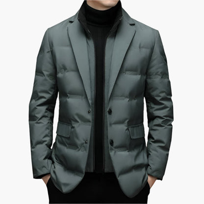 Elegant vadderad blazer för herr i urban stil för affärer och fritid
