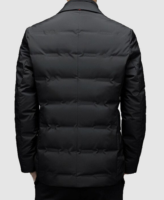 Elegant vadderad blazer för herr i urban stil för affärer och fritid
