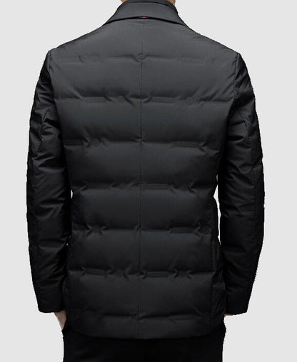 Elegant vadderad blazer för herr i urban stil för affärer och fritid