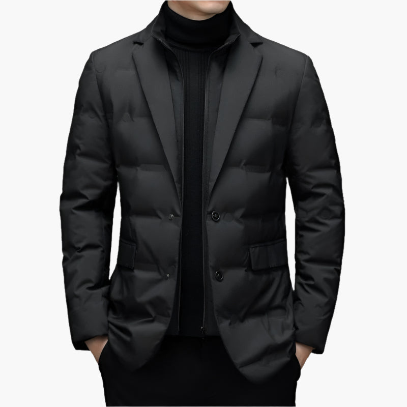 Elegant vadderad blazer för herr i urban stil för affärer och fritid