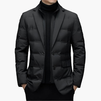 Elegant vadderad blazer för herr i urban stil för affärer och fritid