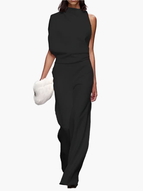 Elegant sleeveless jumpsuit for women, loose style, ideal for office or evening
