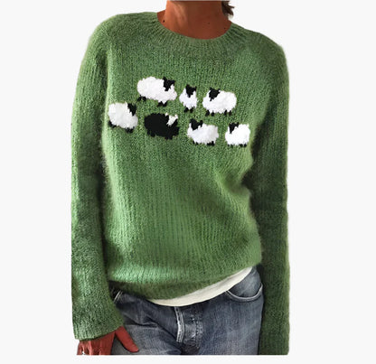 Pull femme style rétro pour automne, élégant et confortable, mode vintage