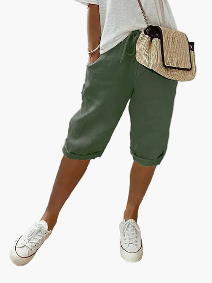 Short décontracté femme avec cordon – Style bermuda chic pour l'été, usage quotidien et vacances