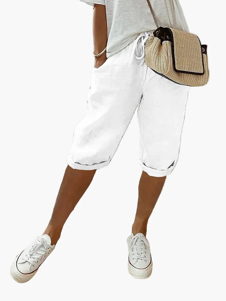 Short décontracté femme avec cordon – Style bermuda chic pour l'été, usage quotidien et vacances