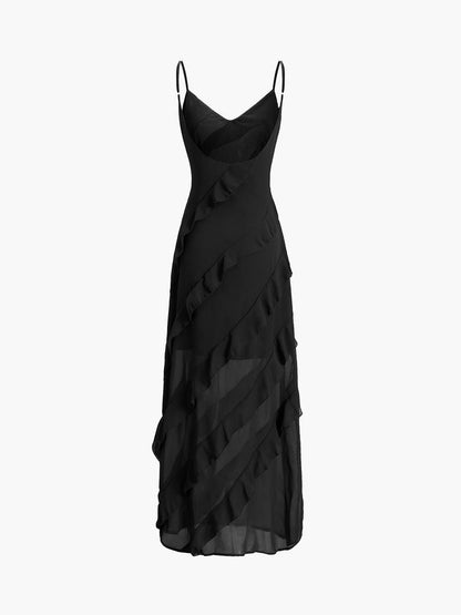 Rosalinda™ - Robe Longue sans Manches avec Volants
