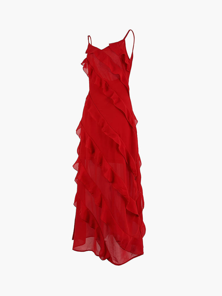 Rosalinda™ - Robe Longue sans Manches avec Volants