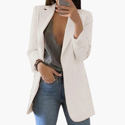 Blazer long femme élégant coupe moderne pour bureau et sorties