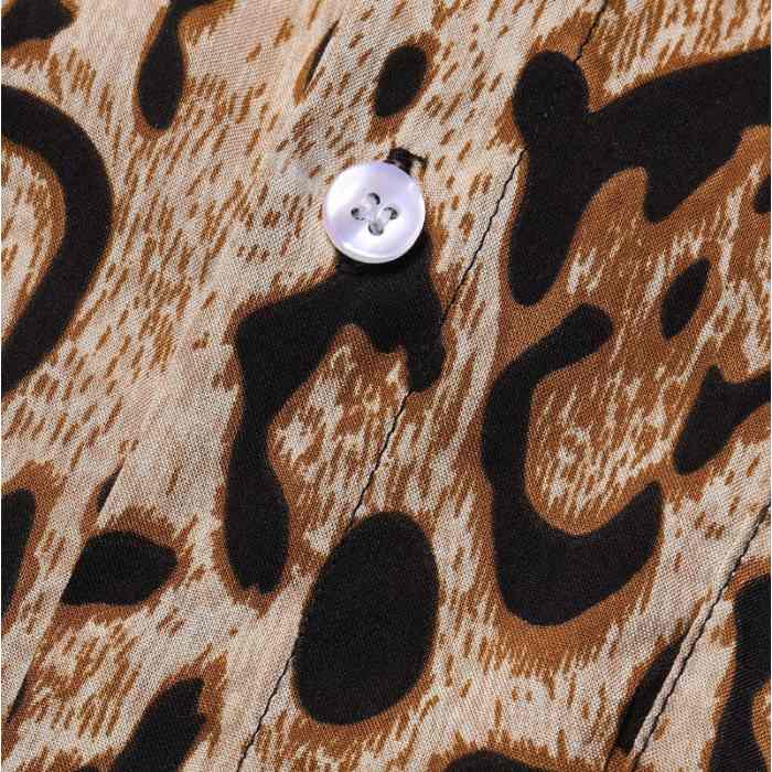 Kortärmad skjorta med leopardmönster för herr
