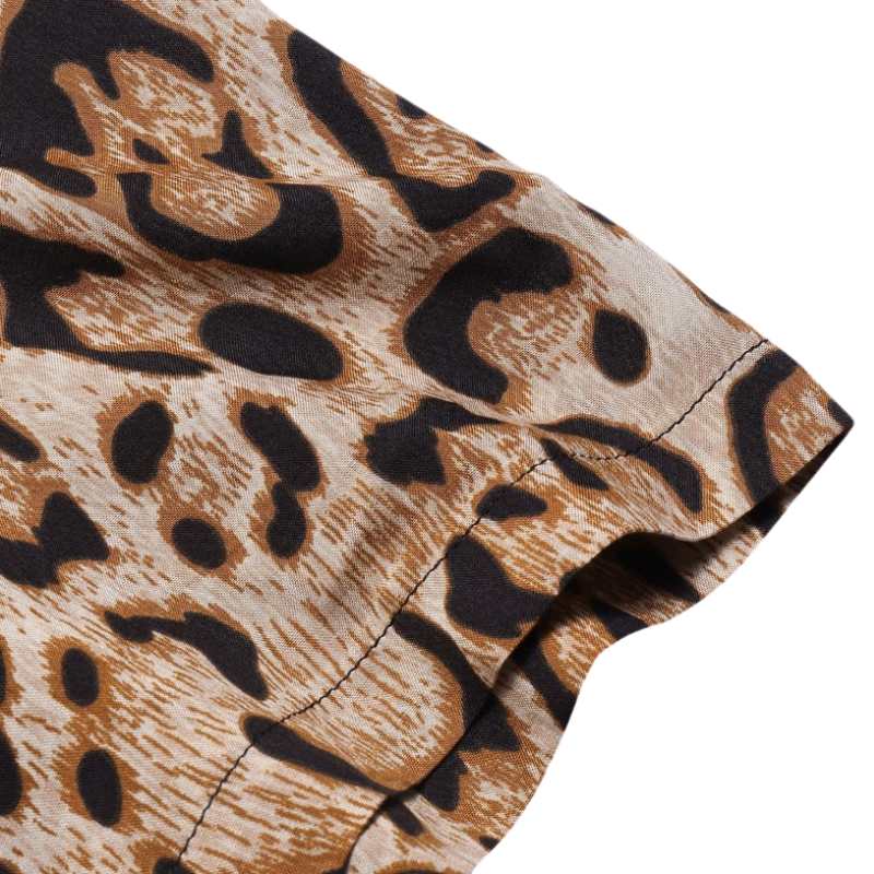 Kortärmad skjorta med leopardmönster för herr