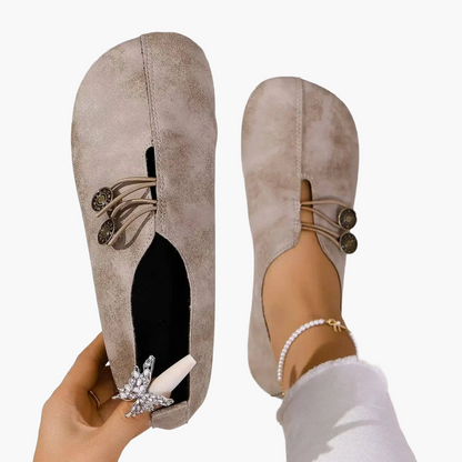 Chaussures confort femme style ballerine avec boutons décoratifs – Idéal usage quotidien et voyage