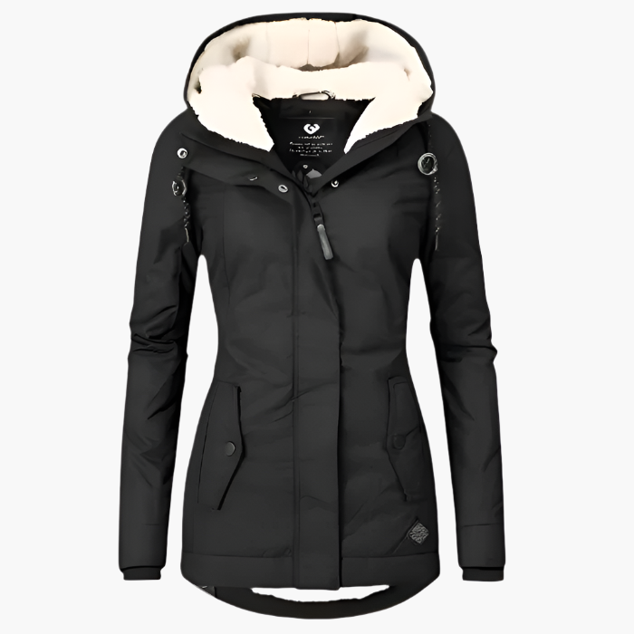 Cappotto invernale impermeabile con cappuccio da donna – Stile urbano e protezione quotidiana