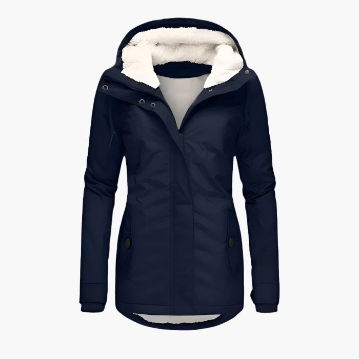 Cappotto invernale impermeabile con cappuccio da donna – Stile urbano e protezione quotidiana
