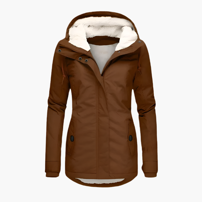 Cappotto invernale impermeabile con cappuccio da donna – Stile urbano e protezione quotidiana