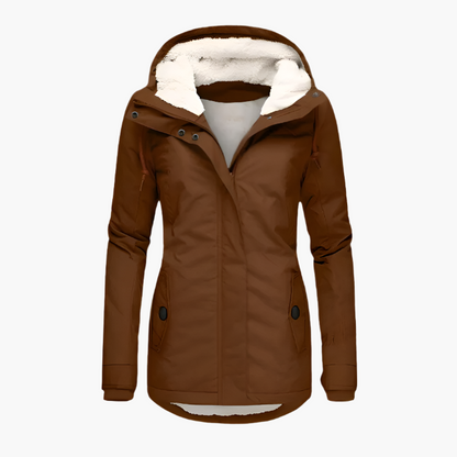 Cappotto invernale impermeabile con cappuccio da donna – Stile urbano e protezione quotidiana