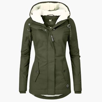 Cappotto invernale impermeabile con cappuccio da donna – Stile urbano e protezione quotidiana