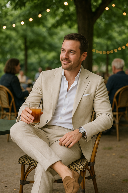 Elegant herrkostym med slim fit för formella och avslappnade tillfällen
