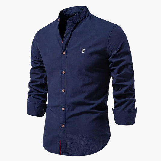 Chemise classique à col mao pour homme - Style élégant et polyvalent, idéale pour le quotidien et les occasions spéciales