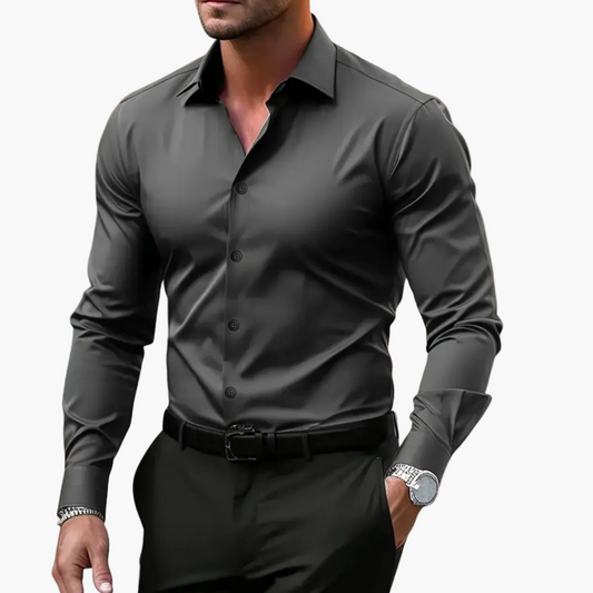 Chemise habillée homme coupe classique style polyvalent pour affaires et occasions décontractées