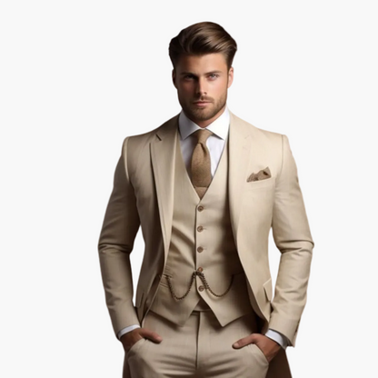 Abito uomo tre pezzi elegante stile moderno per occasioni formali e cerimonie