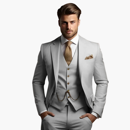 Abito uomo tre pezzi elegante stile moderno per occasioni formali e cerimonie