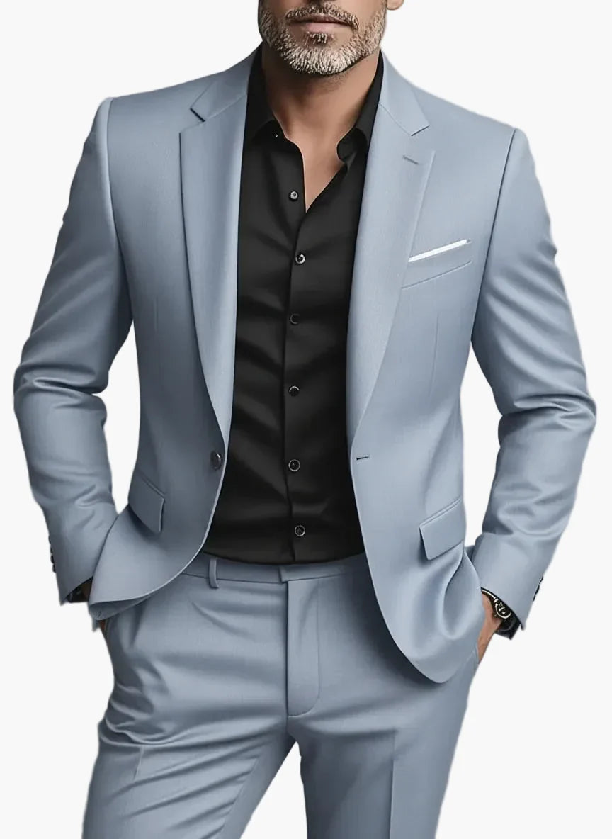 Traje de dos piezas para hombre elegante corte moderno para negocios y veladas