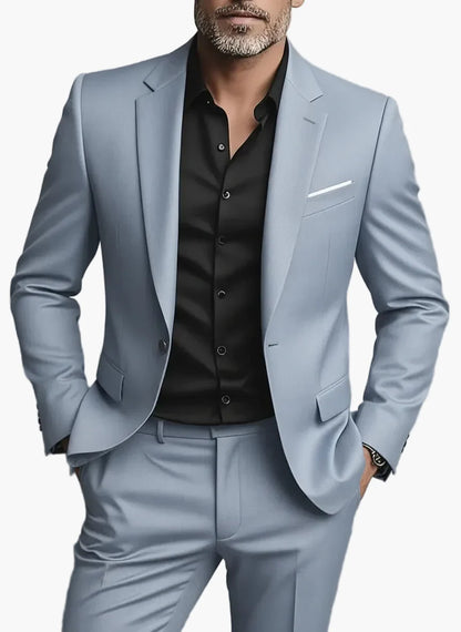 Traje de dos piezas para hombre elegante corte moderno para negocios y veladas