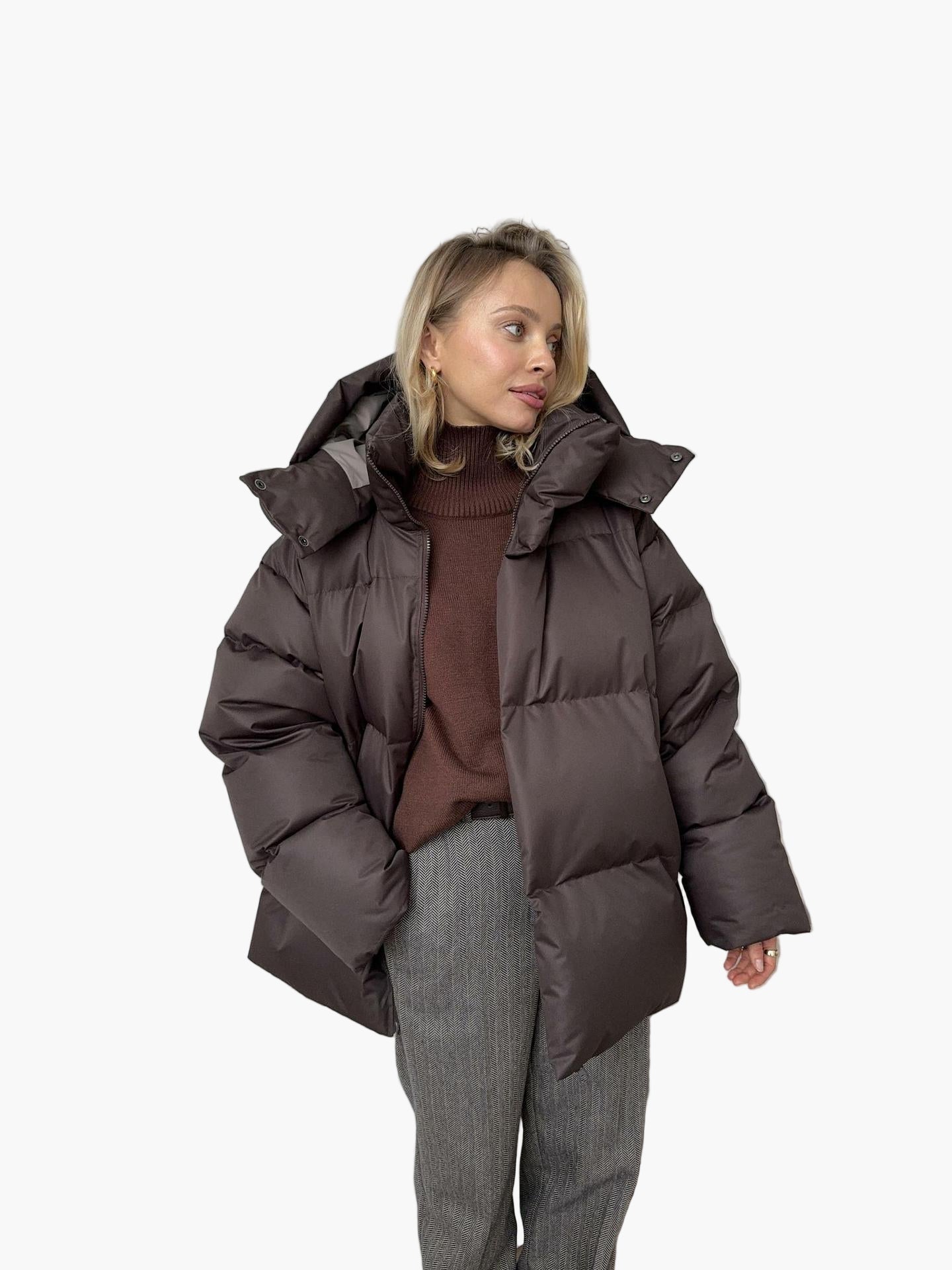 Chaqueta acolchada para mujer estilo urbano para invierno, cálida y a la moda