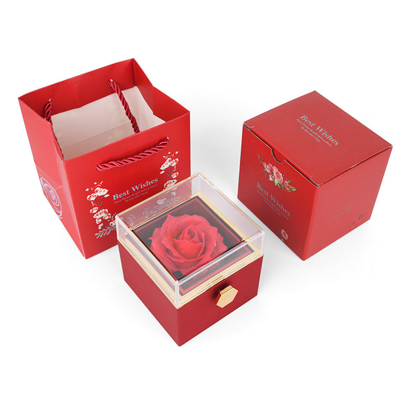 Brenda – Caja de Rosa Eterna con Collar Oculto para Mujer