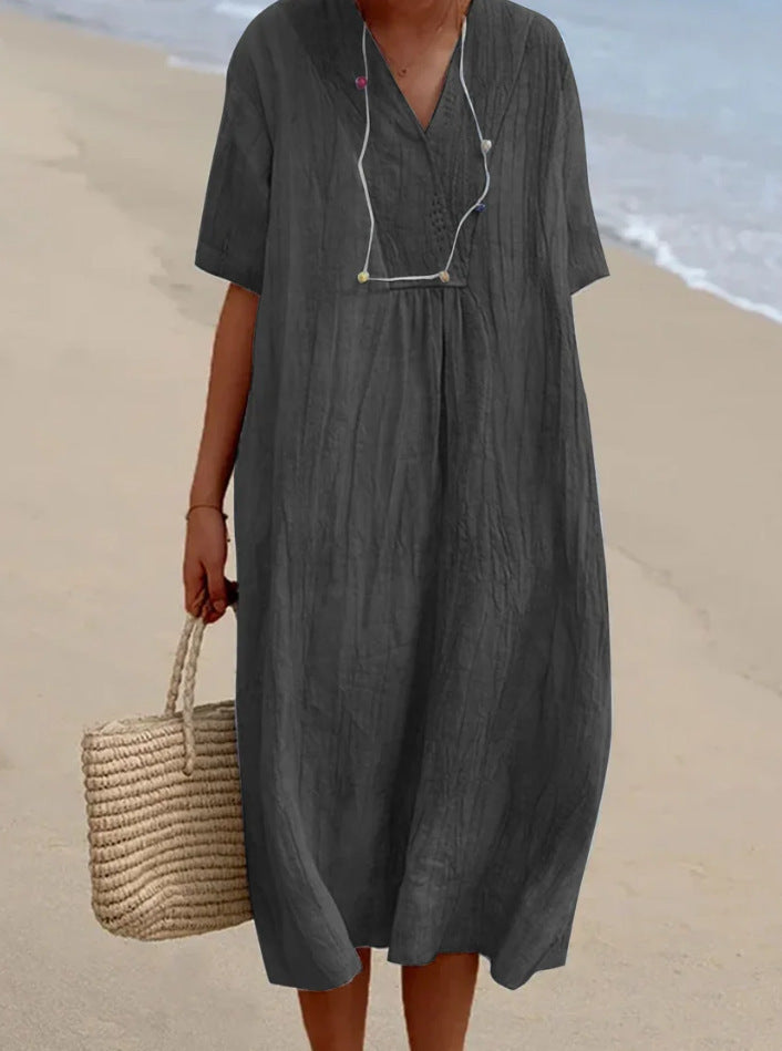 Vestido de Verano Casual para Mujer Estilo Bohemio con Cuello en V para Playa y Vacaciones

Source:
Robe d'Été Décontractée pour Femme Style Bohème à Col en V pour la Plage et les Vacances