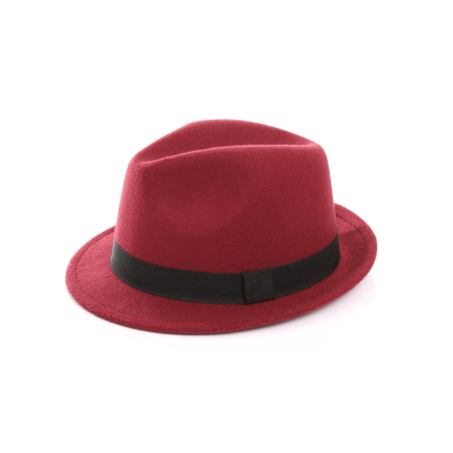 Unisex-fedora i filt med sort bånd i klassisk stil