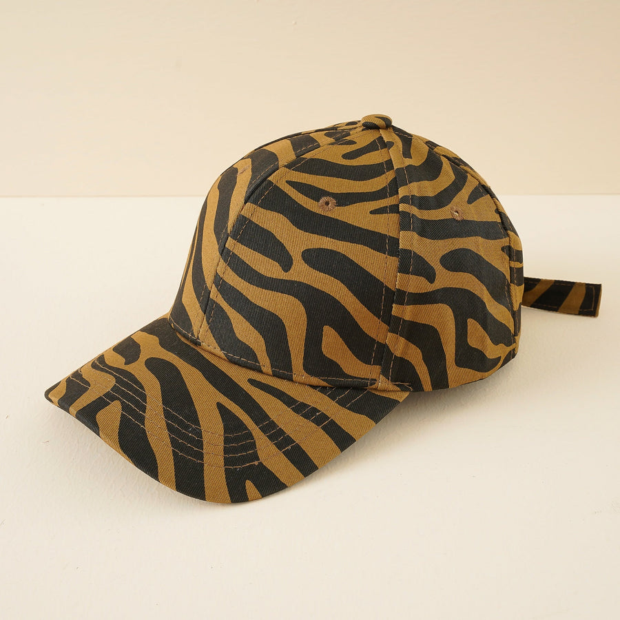 Verstelbaar petje met zebrapatroon voor een casual en moderne stijl