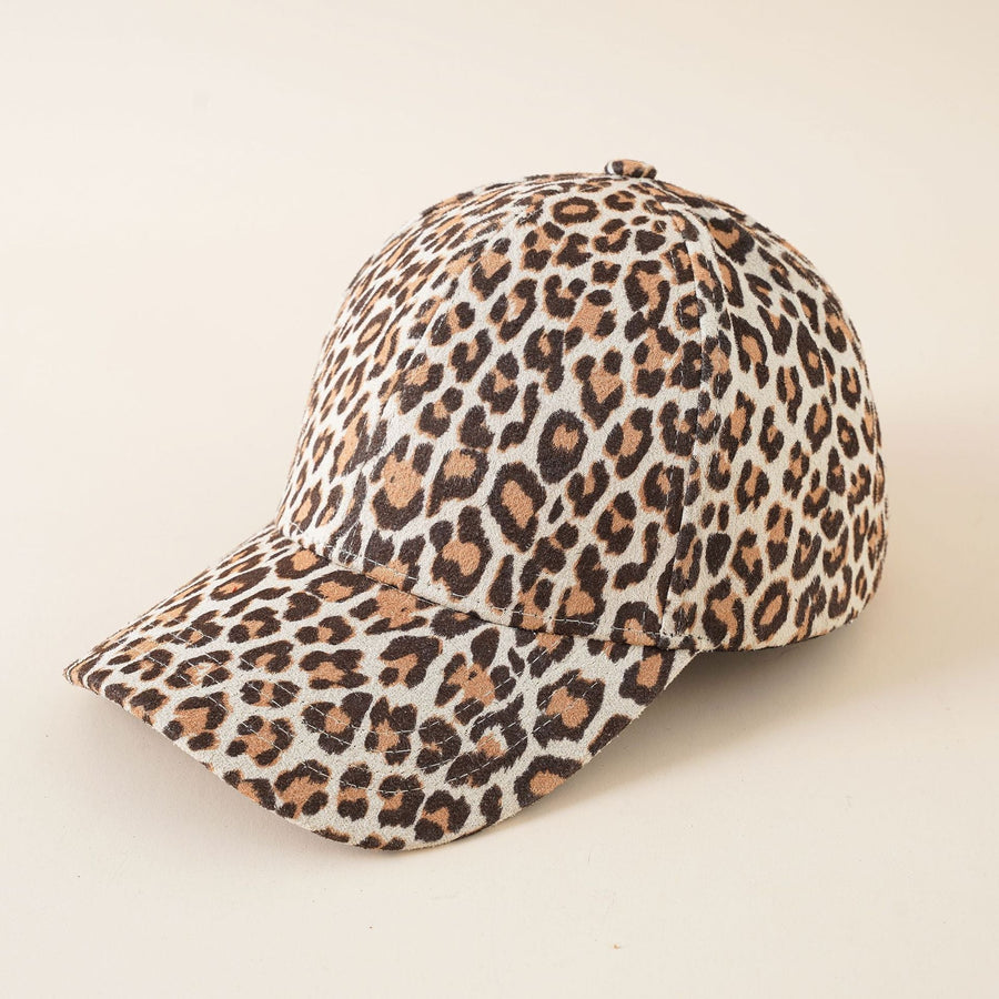Justerbar kasket med leopardprint - beige, grå eller kaki