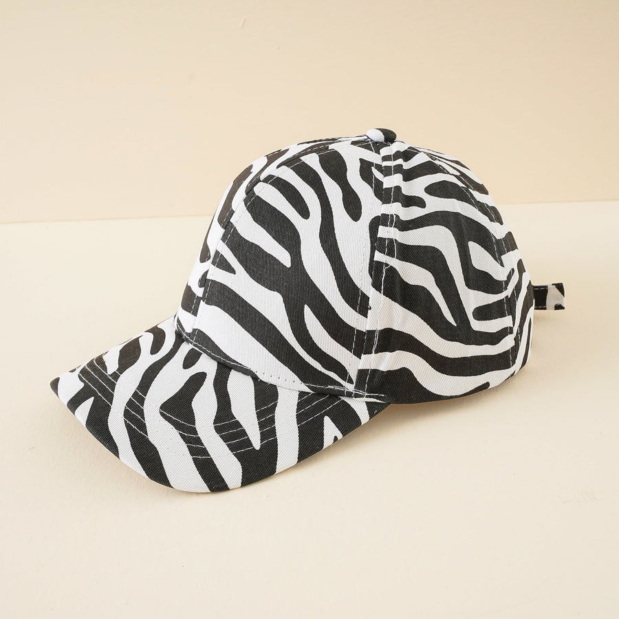 Verstelbaar petje met zebrapatroon voor een casual en moderne stijl