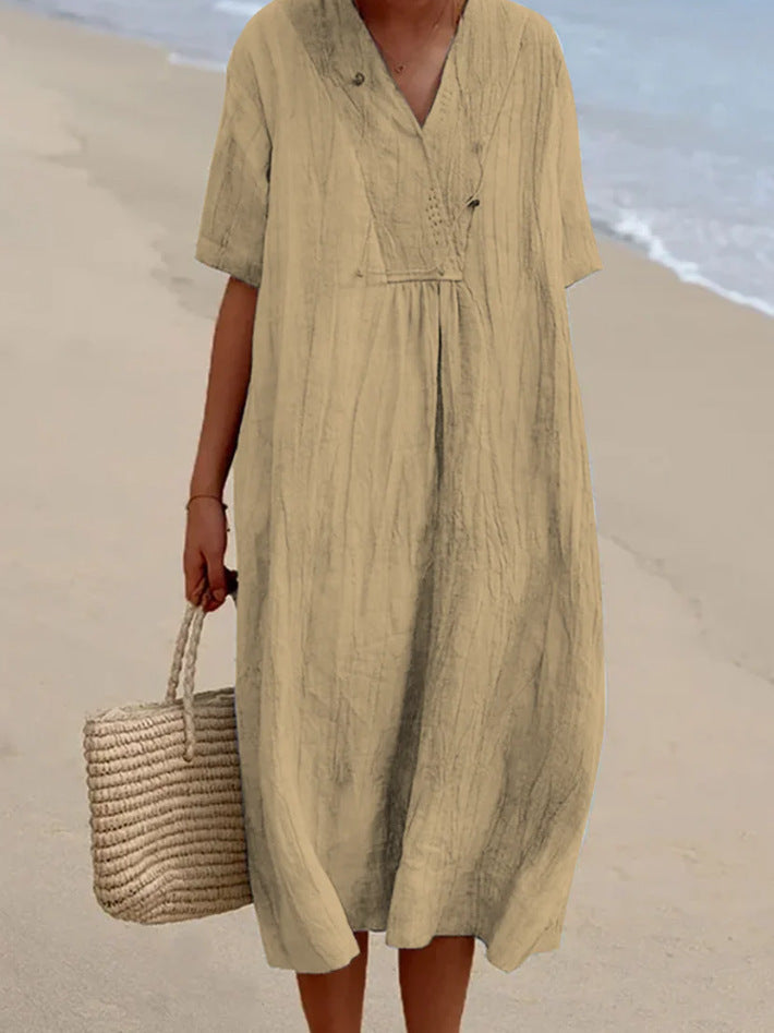 Vestido de Verano Casual para Mujer Estilo Bohemio con Cuello en V para Playa y Vacaciones

Source:
Robe d'Été Décontractée pour Femme Style Bohème à Col en V pour la Plage et les Vacances